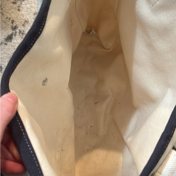 Lands' End Canvas Tote Bag - Navy and Cream - Picture 3 of 3